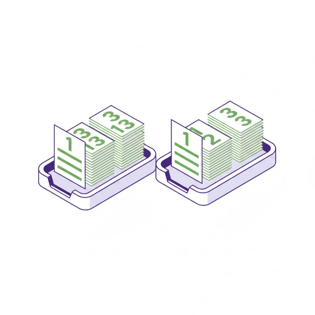 Illustration zum Begriff Sortieren beim Drucken